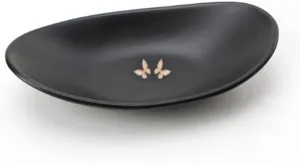Black Ring Dish Centerpiece Jewelry Tray Key Tray Organizer for entryway, Dresser Decor Key Dish Jewelry Bowl Decorative Dish (Big Oval)