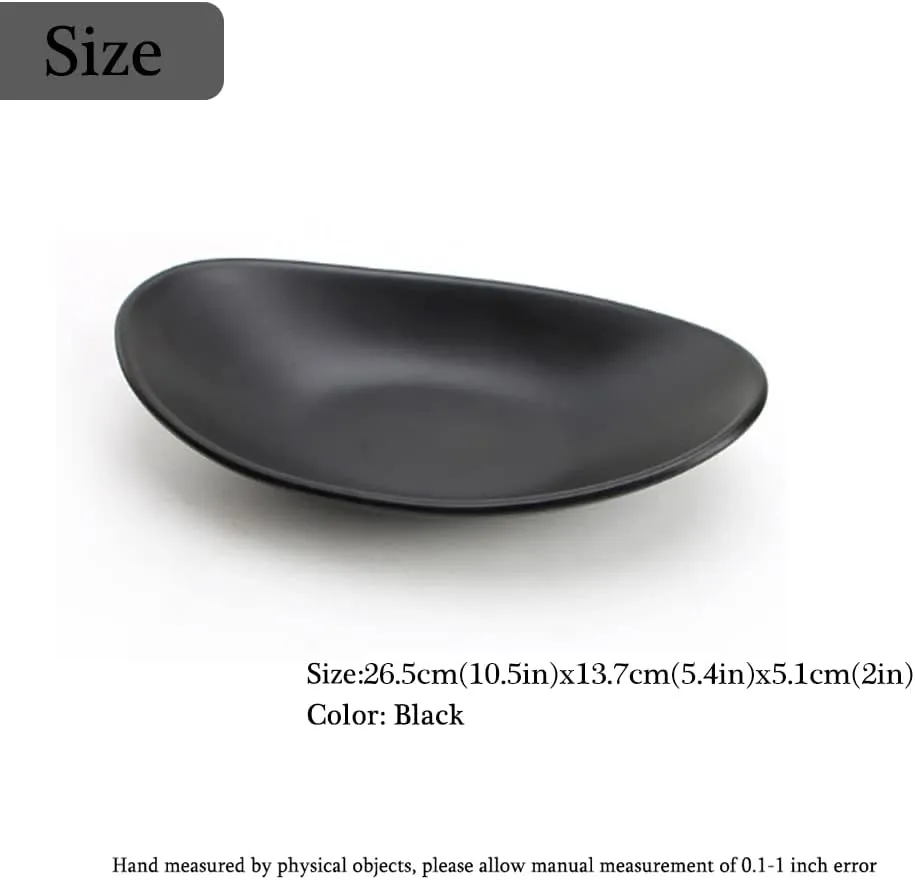 Black Ring Dish Centerpiece Jewelry Tray Key Tray Organizer for entryway, Dresser Decor Key Dish Jewelry Bowl Decorative Dish (Big Oval)