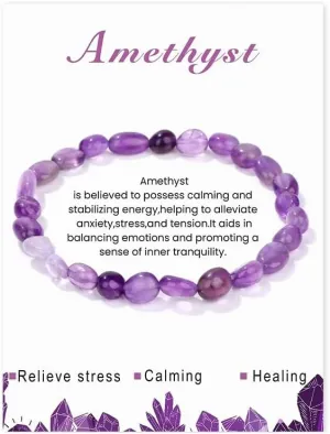 Blue Drop Natural Stone Bracelets For Women Men Irregular Healing Crystal Beaded Bracelets Semi-Precious Gemstone Beaded Bracelet Energy Stone Stretch Bracelet Jewelry Gifts