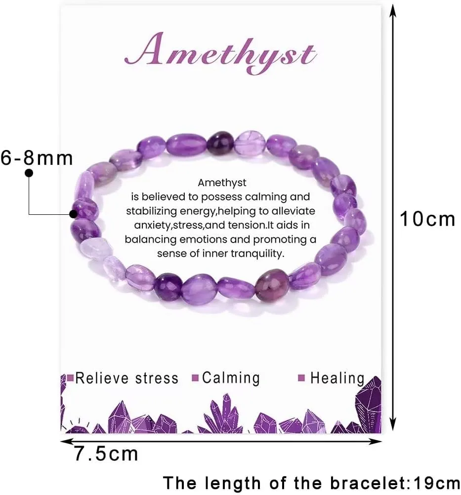 Blue Drop Natural Stone Bracelets For Women Men Irregular Healing Crystal Beaded Bracelets Semi-Precious Gemstone Beaded Bracelet Energy Stone Stretch Bracelet Jewelry Gifts