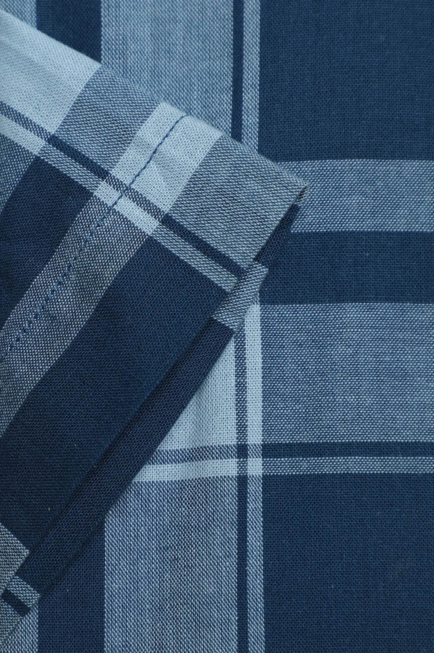 Blue Tartan Plaid Check Formal Shirt (Half Sleeves)
