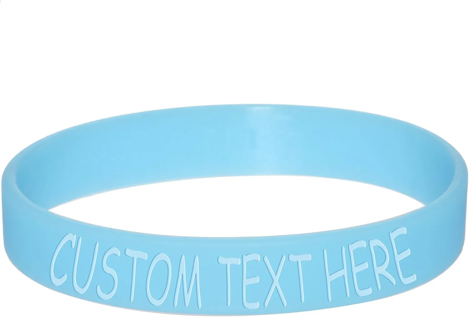 Body Candy Customizable Blue Silicone Style 2 Glow in the Dark Stretch Personalized Message Bracelet
