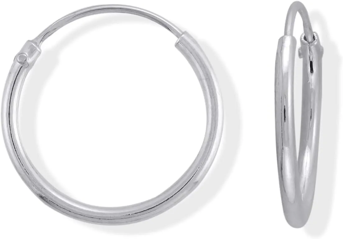 Boma Jewelry Sterling Silver Polished Endless Hoop Earrings