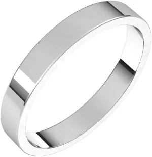 Bonyak Jewelry Platinum 3mm Flat Band Stylish, Size 5