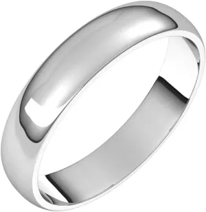 Bonyak Jewelry Platinum 4mm Half Round Light Band Stylish, Size 8.5