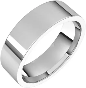 Bonyak Jewelry Platinum 6mm Flat Comfort Fit Light Band Stylish, Size 9