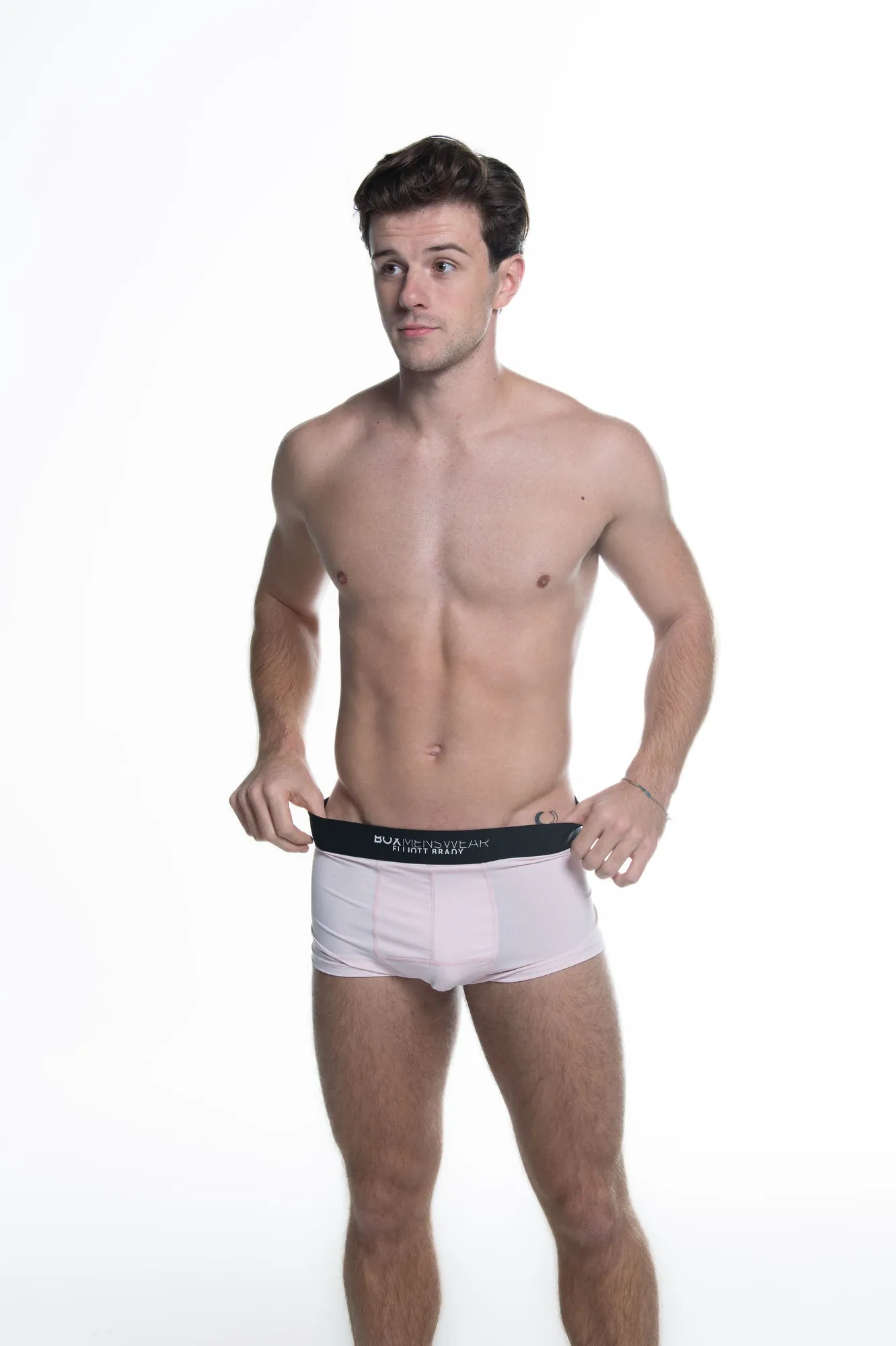 Box x Elliott: Mid Rise Boxer Trunks - Soft Pink