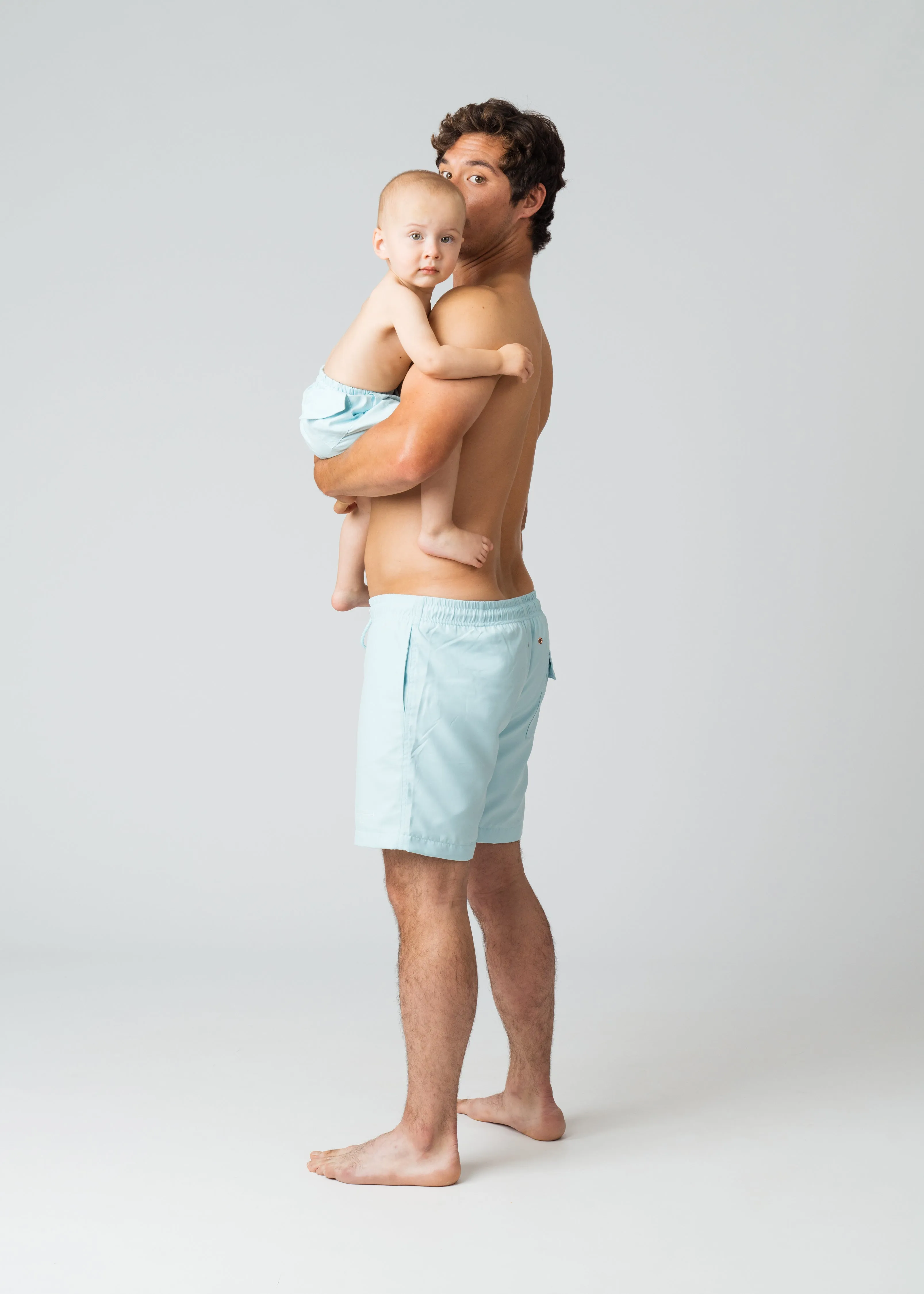 Boy's Swim Trunks in Aquamarine