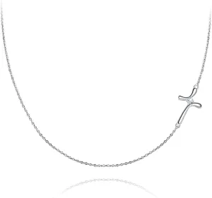 BriLove 925 Sterling Silver Cross Necklaces for Women,Shiny Cubic Zirconia Delicate Sideways Choker Necklace Valentines Day/Birthday/Christmas/Anniversary