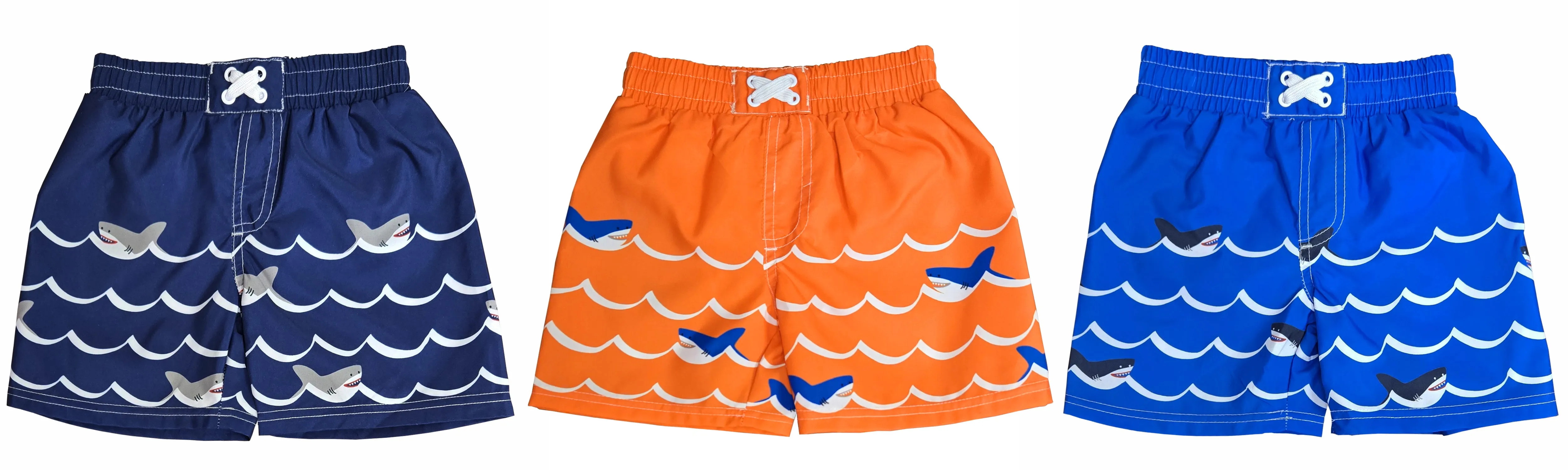 BT-A757 - Wholesale Toddler Boy's Shark & Wave Print Swim Trunk