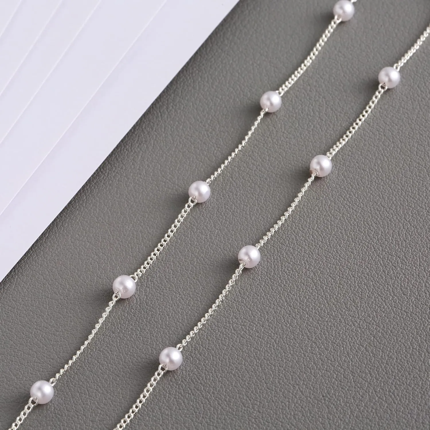 CAROVO Dainty Pearl Pendant Necklaces for Women 14k Gold Plated Barque Pearl Chain Necklace Delicate Handmade Cultured Pearl Necklace Everyday Jewelry for Gifts