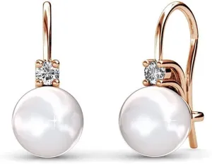 Cate & Chloe Cassie 18k White Gold Pearl Drop Earrings For Women | Women's Drop & Dangle Earrings With Crystals, Classic Pearl Earring Set, Fashion Earrings For Women, Hypoallergenic Earrings