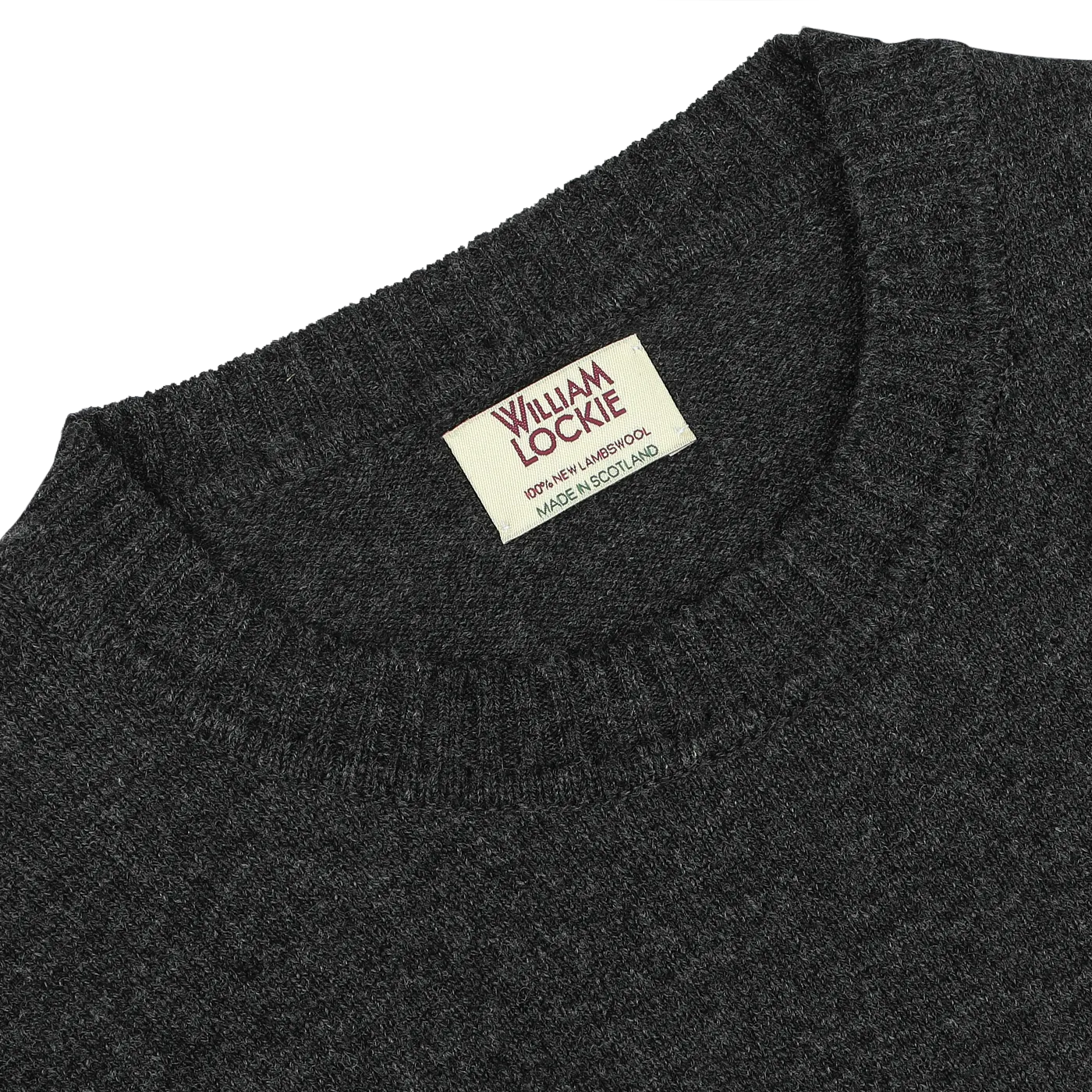 Charcoal Grey Crew Neck Lambswool Sweater