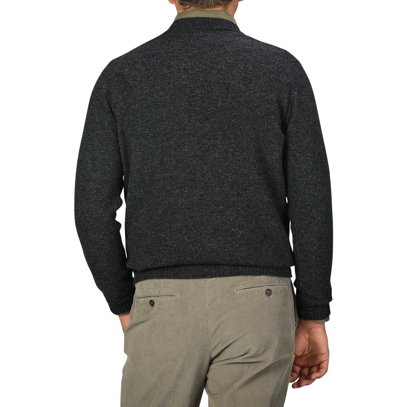 Charcoal Grey Crew Neck Lambswool Sweater