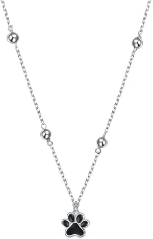 Christmas Gifts for Her 925 Sterling Silver Dainty Star Moon Paw Print Pendant Tiny Moon Star Necklace Adjustable Clavicle Chain for Women Girls, Star Moon Fans Jewelry