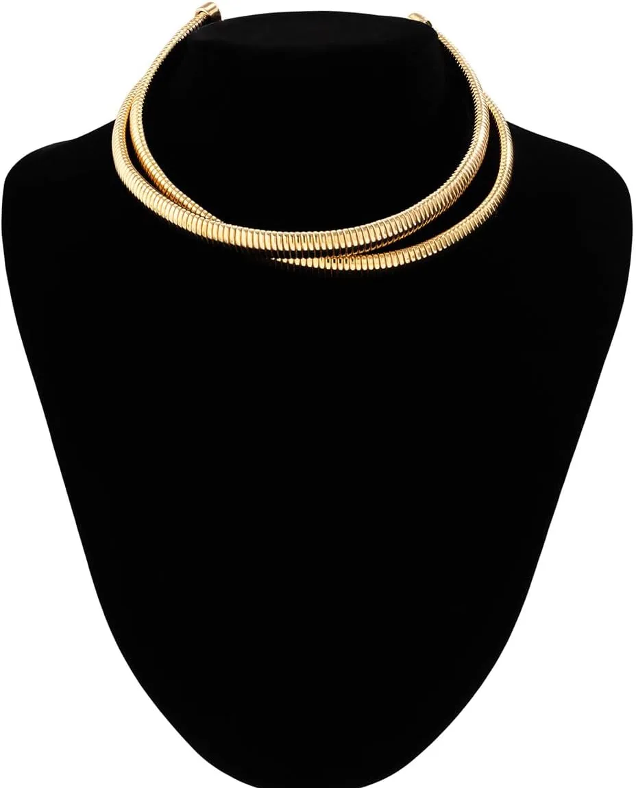 Chunky Choker Necklace for Women Gold Chunky Choker Snake Chain Statement Necklace Layered Choker Necklaces Jewelry for Women
