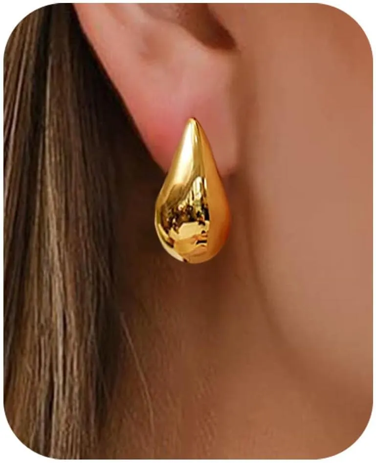    chunky  Drop  for Women Teen Trendy Hypoallergenic Stud Post hoop Earrings Jewelry