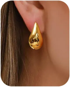    chunky  Drop  for Women Teen Trendy Hypoallergenic Stud Post hoop Earrings Jewelry