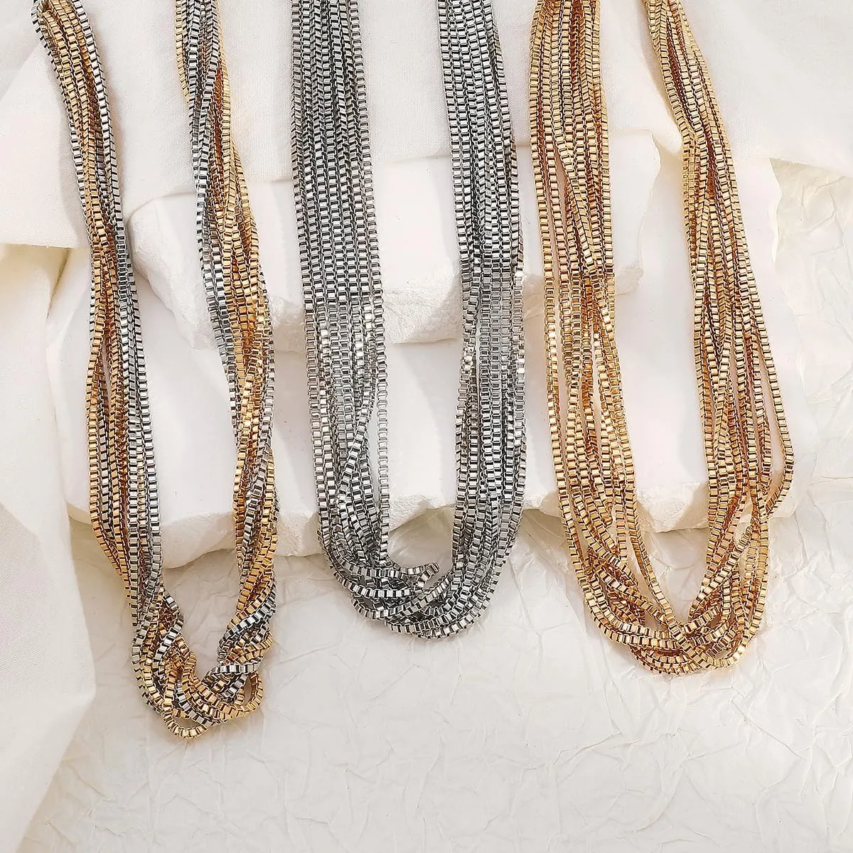 Chunky Necklace for Women Statement Necklace Thick Gold Silver Chain Choker Jewelry