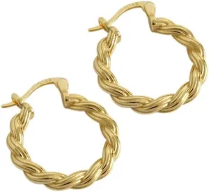 Chunky Twist Knot Rope S925 Sterling Silver 14K Gold Filled Fashion Thick Small Hoop Earrings for Women Sensitive Ear Dainty Classic Huggie Hoops Fine Jewelry Hypoallergenic Gifts for Mom