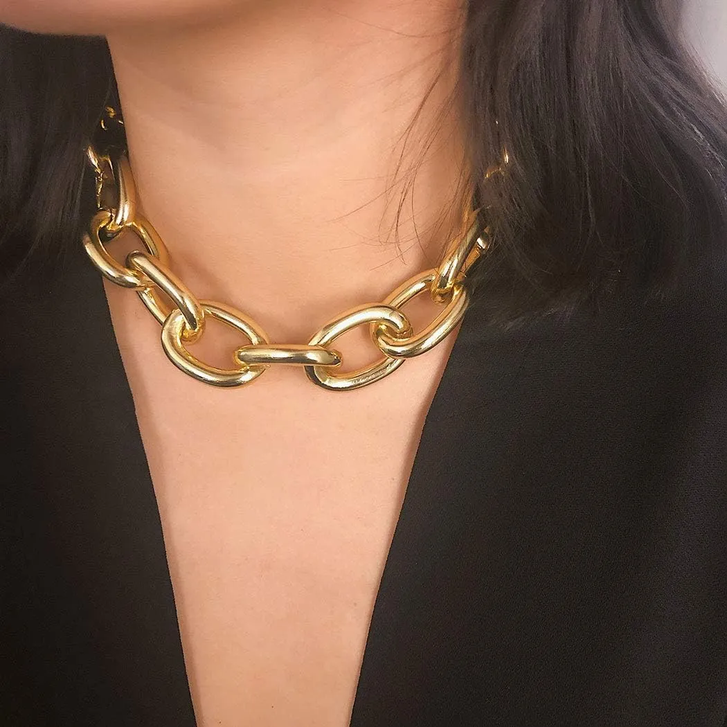 CLOACE Boho Choker Necklace Gold Cuban Link Necklaces Chain Fashion Jewelry for Women and Girls