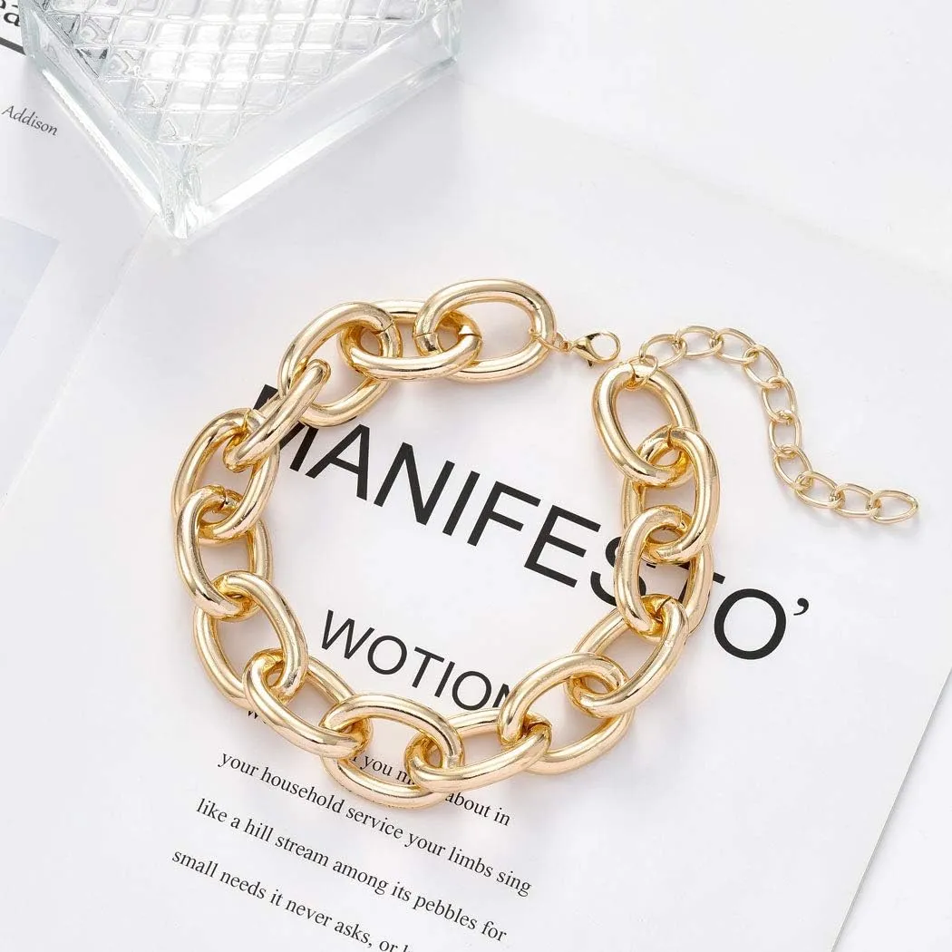 CLOACE Boho Choker Necklace Gold Cuban Link Necklaces Chain Fashion Jewelry for Women and Girls
