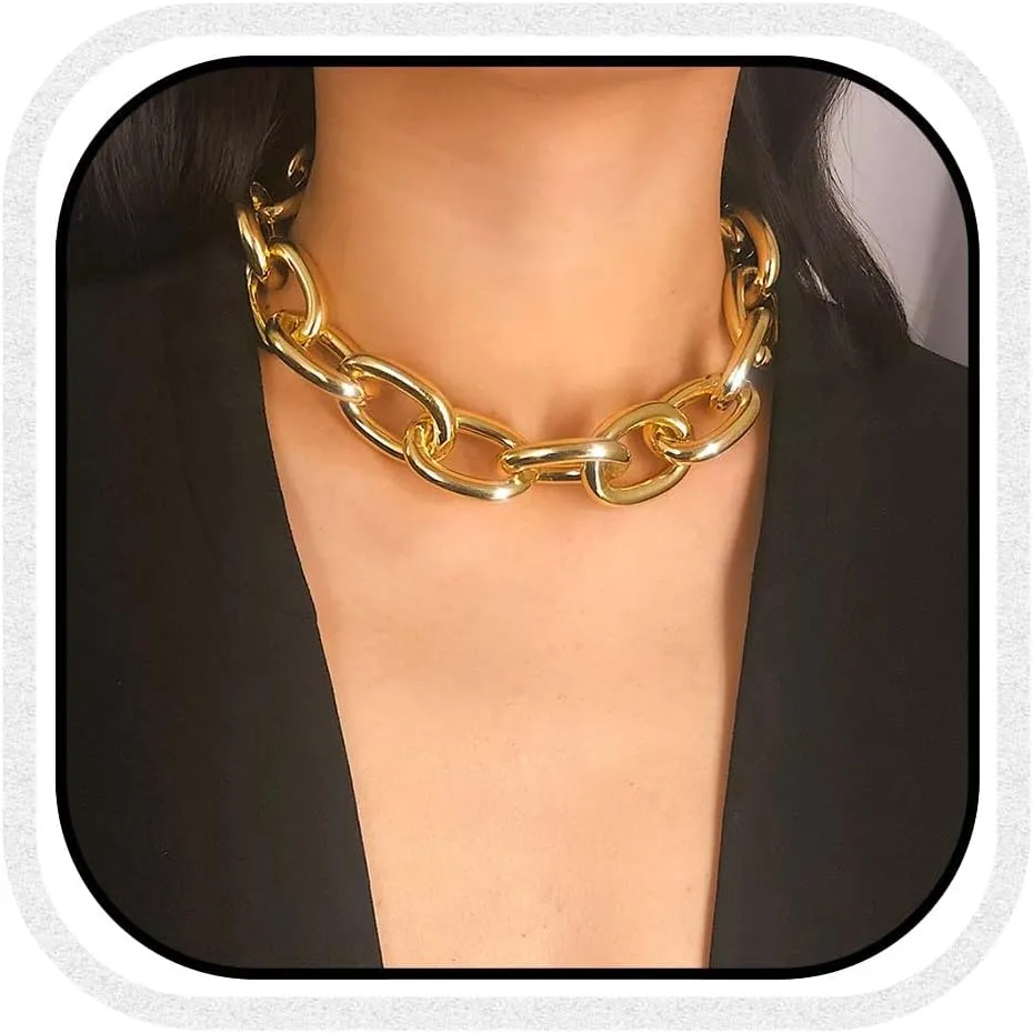 CLOACE Boho Choker Necklace Gold Cuban Link Necklaces Chain Fashion Jewelry for Women and Girls
