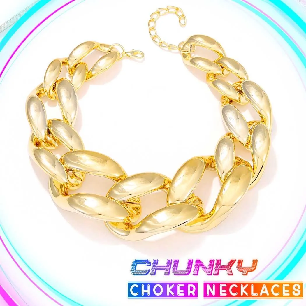 CLOACE Chunky Choker Necklace Gold Cuban Link Necklaces Chain Fashion Jewelry for Women