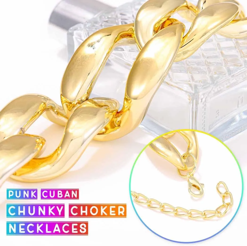 CLOACE Chunky Choker Necklace Gold Cuban Link Necklaces Chain Fashion Jewelry for Women