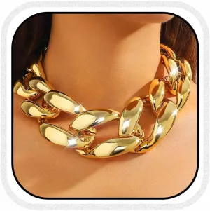 CLOACE Chunky Choker Necklace Gold Cuban Link Necklaces Chain Fashion Jewelry for Women