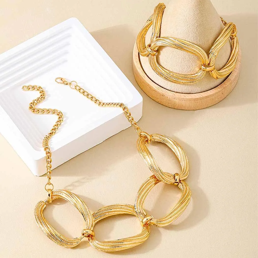 CLOACE Chunky Choker Necklace Set Gold Thick Necklaces Sets Punk Cuban Chain Jewelry Accessories for Women