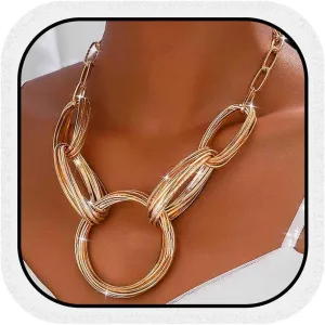 CLOACE Chunky Choker Necklaces Gold Pendant Necklace Chain Punk Thick Necklace Accessories for Women