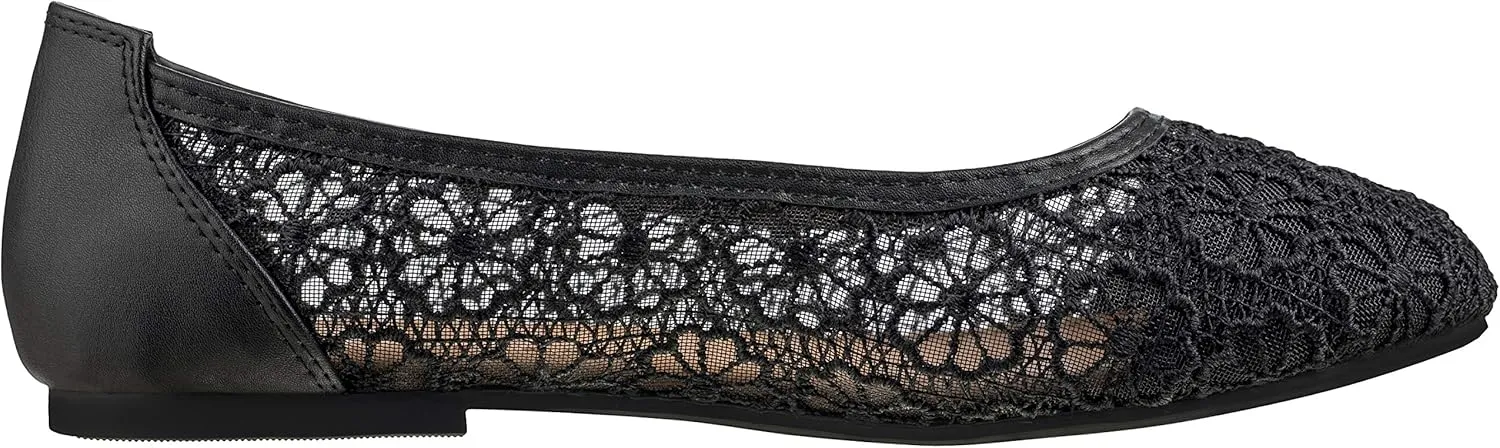 CLOVERLAY Women's Ballet Shoe Floral Breathable Crochet Lace Ballet Flats