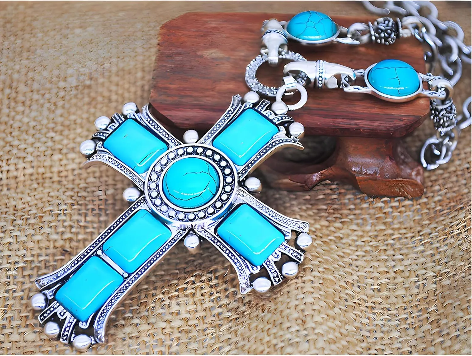 Created Navajo Pearl Necklace for Women Multi Strand Turquoise Choker Western Jewelry Vintage Boho Chic Beaded Statement Necklaces