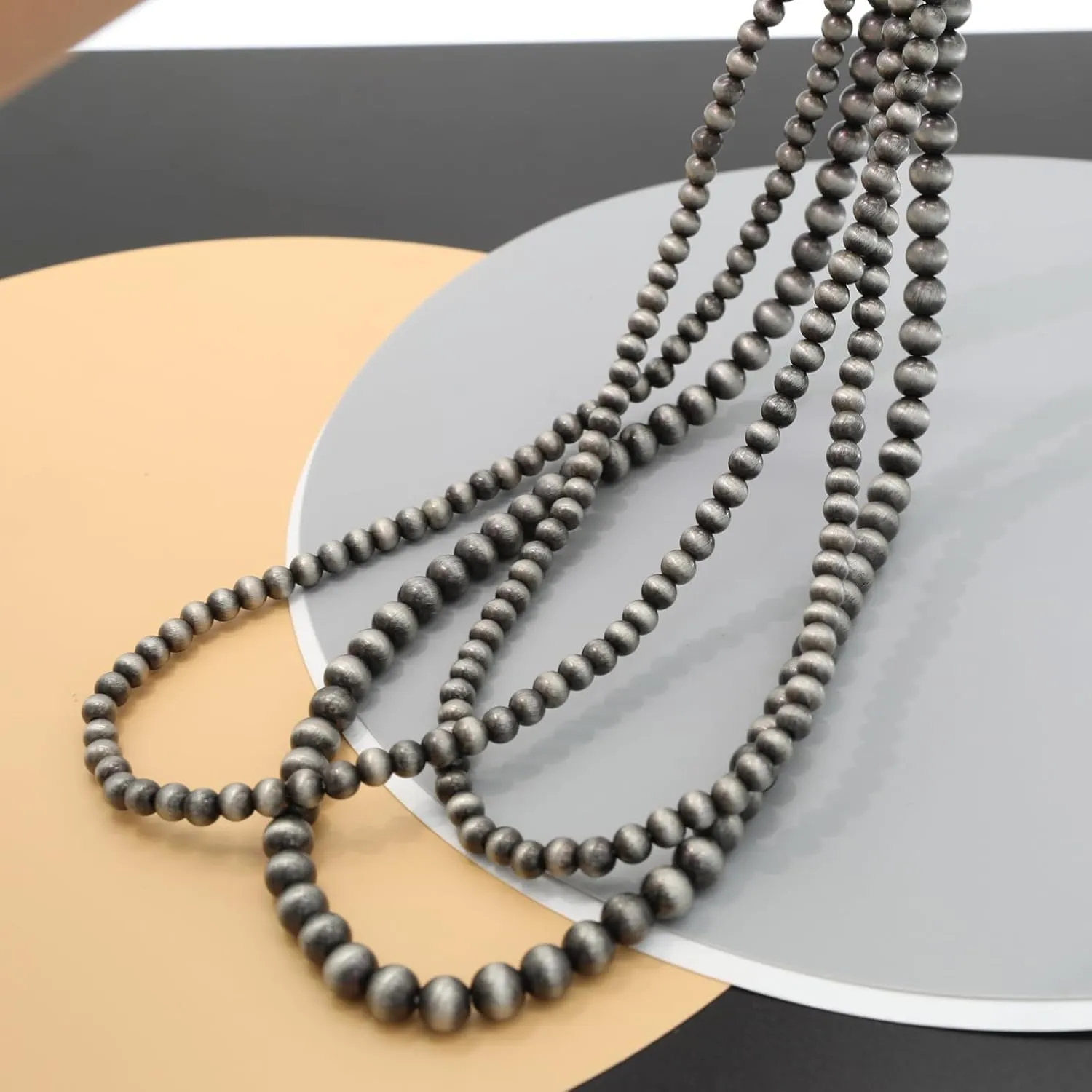 Created Navajo Pearl Necklace for Women Multi Strand Turquoise Choker Western Jewelry Vintage Boho Chic Beaded Statement Necklaces