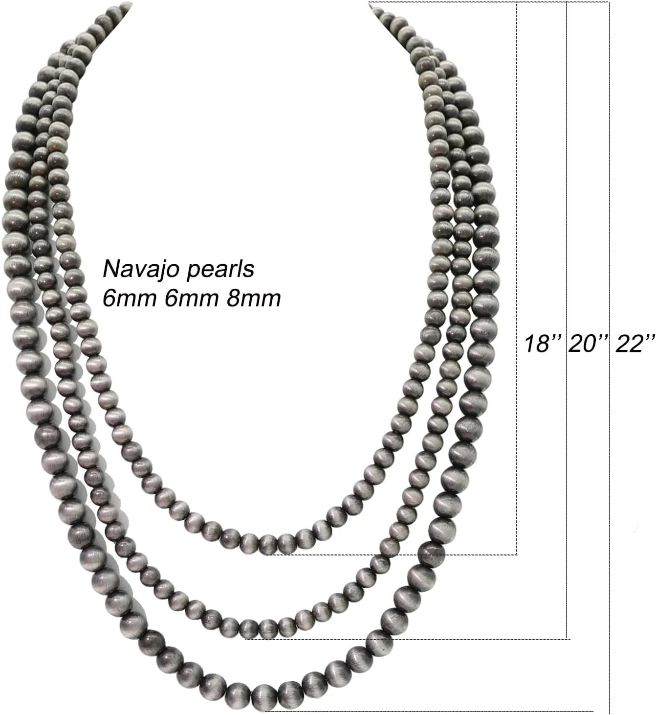 Created Navajo Pearl Necklace for Women Multi Strand Turquoise Choker Western Jewelry Vintage Boho Chic Beaded Statement Necklaces