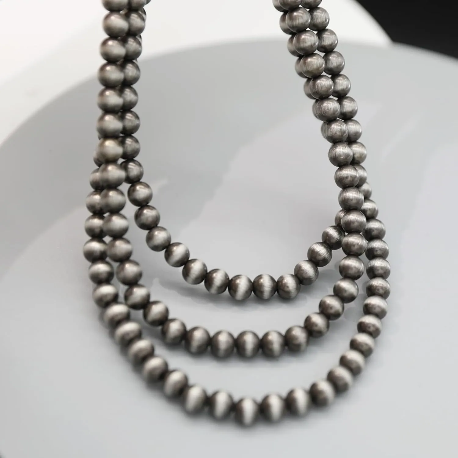 Created Navajo Pearl Necklace for Women Multi Strand Turquoise Choker Western Jewelry Vintage Boho Chic Beaded Statement Necklaces