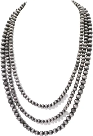 Created Navajo Pearl Necklace for Women Multi Strand Turquoise Choker Western Jewelry Vintage Boho Chic Beaded Statement Necklaces