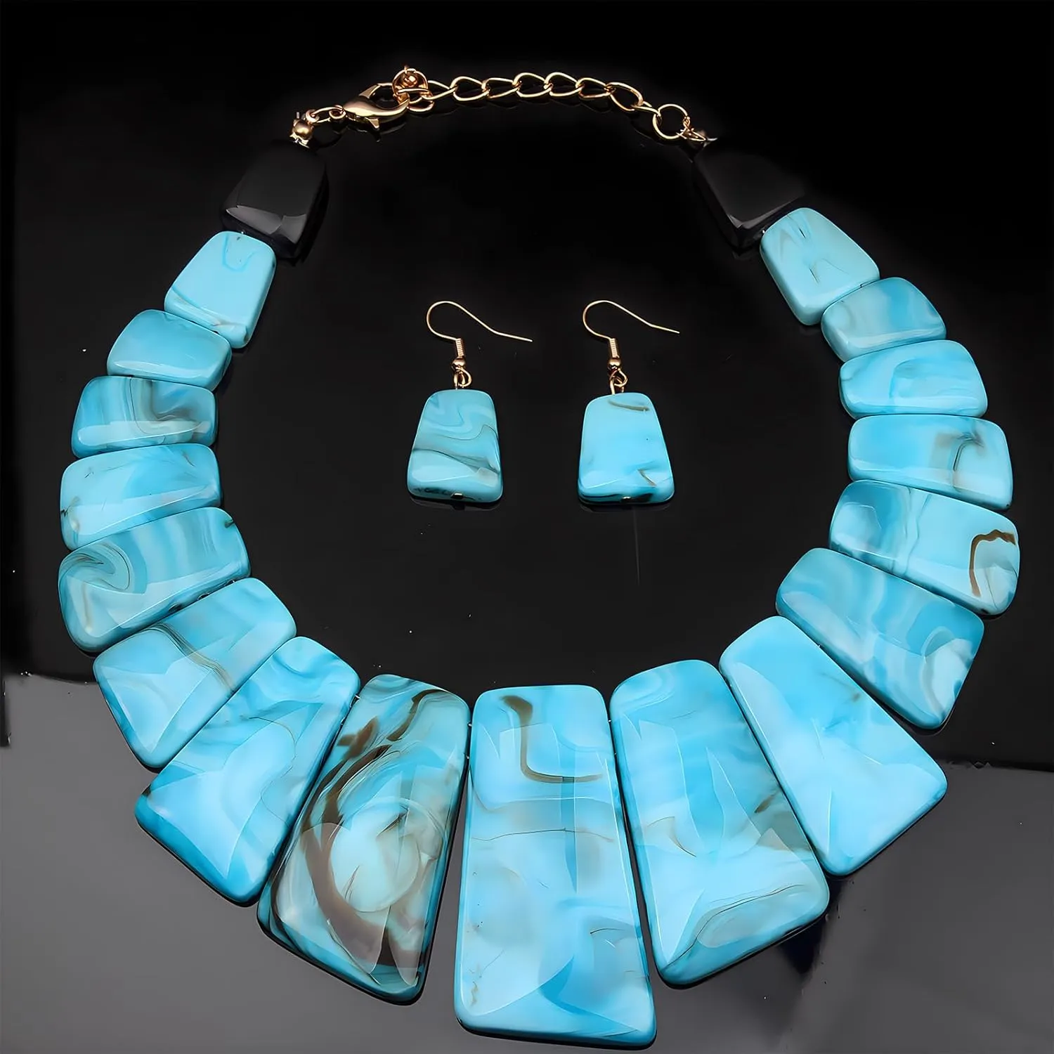 Created Navajo Pearl Necklace for Women Multi Strand Turquoise Choker Western Jewelry Vintage Boho Chic Beaded Statement Necklaces