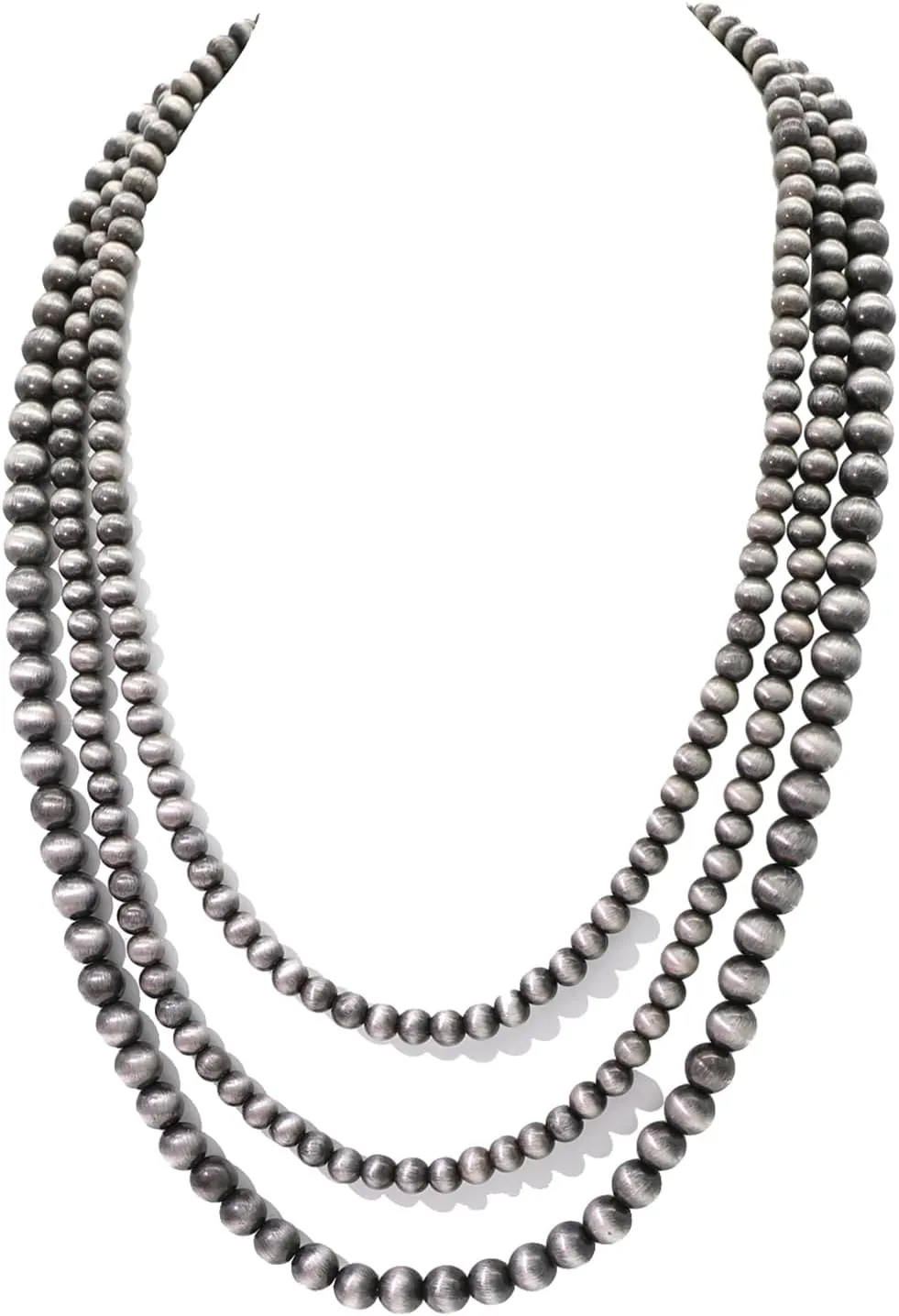 Created Navajo Pearl Necklace for Women Multi Strand Turquoise Choker Western Jewelry Vintage Boho Chic Beaded Statement Necklaces