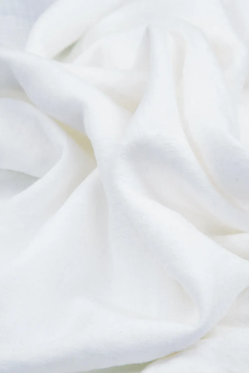 Cropped White Linen Trousers