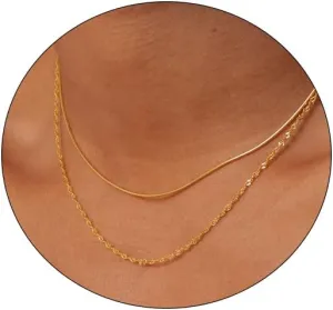 Cross Necklace 14K Gold Silver Plated Double Cross Pendant Necklace Dainty Trendy Diamond Cross Charm Link Chain Choker Delicate Faith Jewelry Religious Gifts for Women