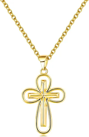 Cross Necklace for Women 14K Gold Plated Necklace Dainty Layered Necklaces Everyday Jewelry for Women