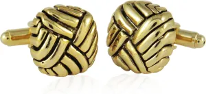 Cuff-Daddy Bold Swirled Polished Gold-Tone Cuff Links with Presentation Box