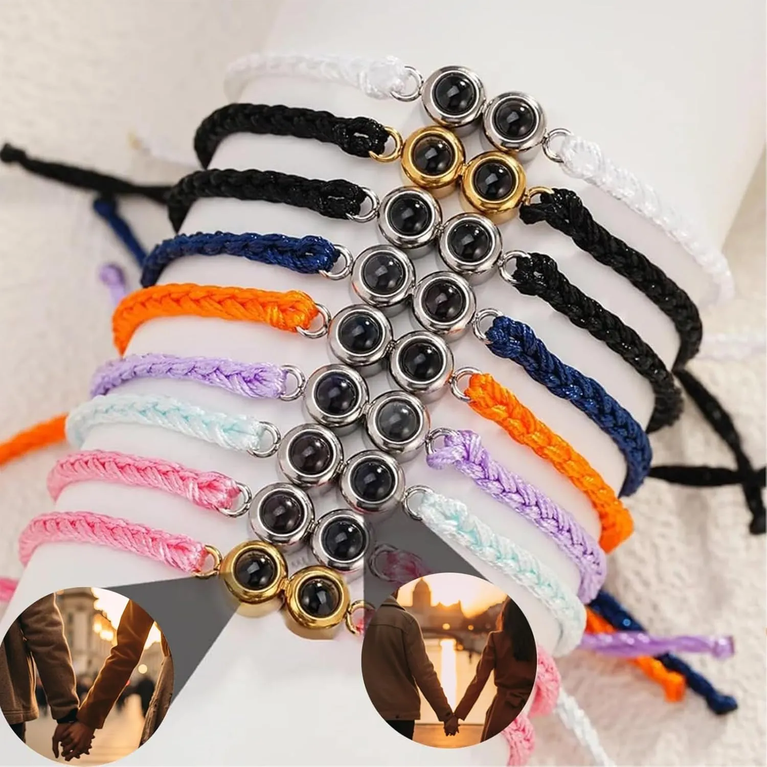 Custom Bracelets with Pictures inside, Customized Projection Bracelets with Photos, Picture Bracelet Personalized Photos, Anniversary Memorial Gifts for Women/Men/Family/Couple/Friends