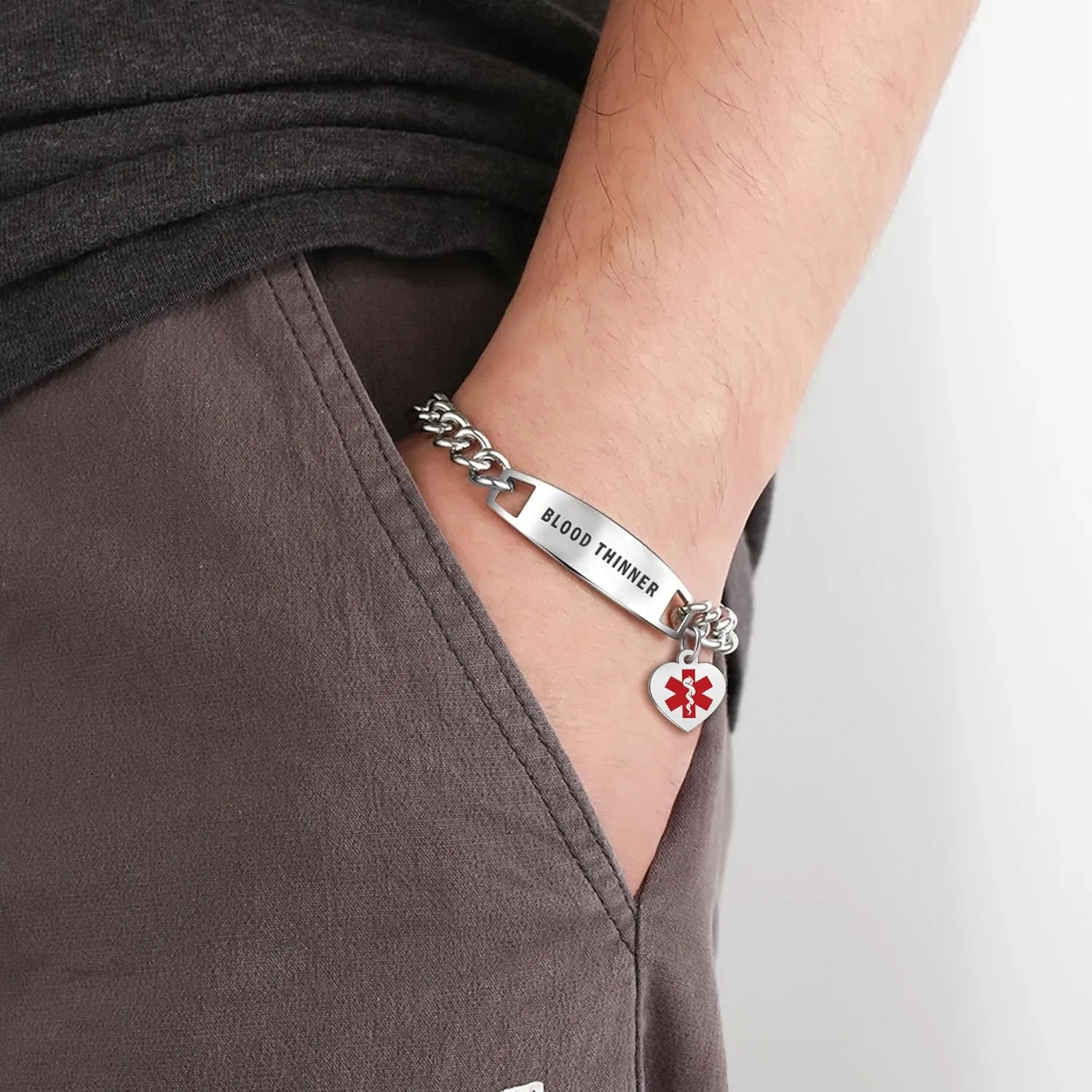 Custom Medical Alert Bracelets for Men & Women Customizable Free Engraving Stainless Steel Emergency Personalized Medical ID Wristband Bracelet