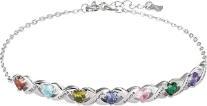Custom Name and Birthstone Bracelet for Mom Personalized Bracelets for Women Grandma Bracelet Mothers Day Gifts Womens Bracelet with Birthstones Names Mother Daughter Bracelet Customized Birth Stone