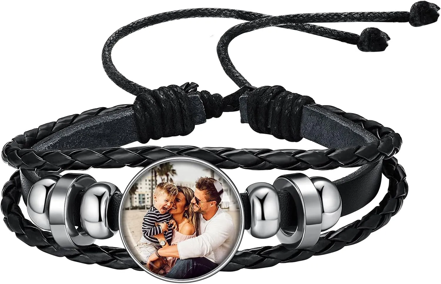 Custom4U Personalized Picture Bracelets for Women - Custom Locket/Charm Cuff Bangle Bracelet - Engraved Inspirational Memorial Jewelry Birthday Mothers Day Gift for Her Mom Wife