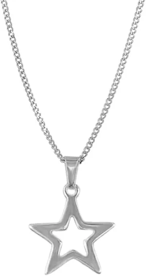 Dainty Hollow Star Simple Choker Necklace for Women Delicate Stainless Steel Silver Plated Y2K Minimalist Star Pendant Necklaces Adjustable Chain Christmas Party Trendy Jewelry Gift 18"