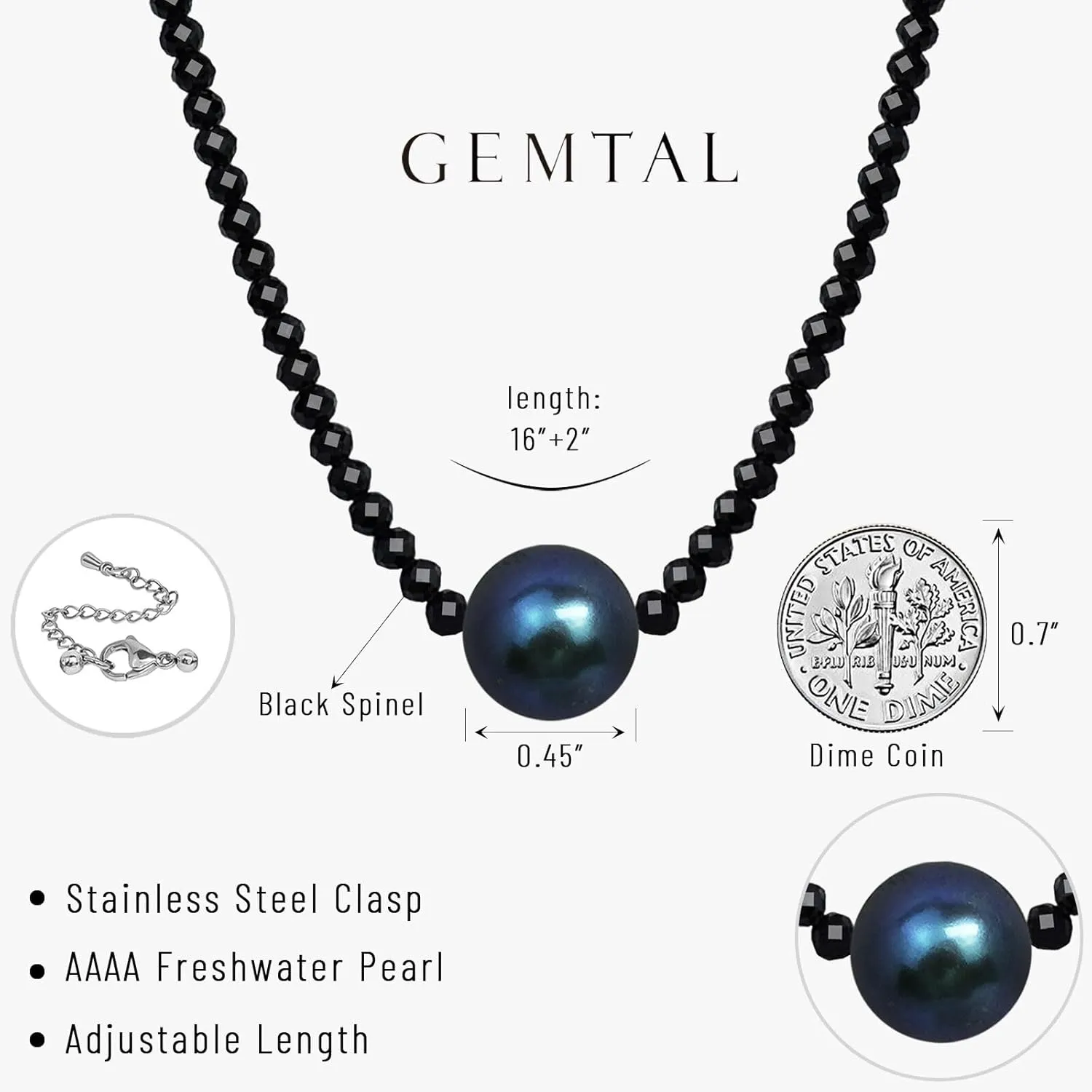 Dainty Single Pearl Pendant Necklaces for Women Trendy,Womens Black Stone Beaded Choker Necklace,Delicate Round Freshwater Pearl Necklace Jewelry Gift for Women